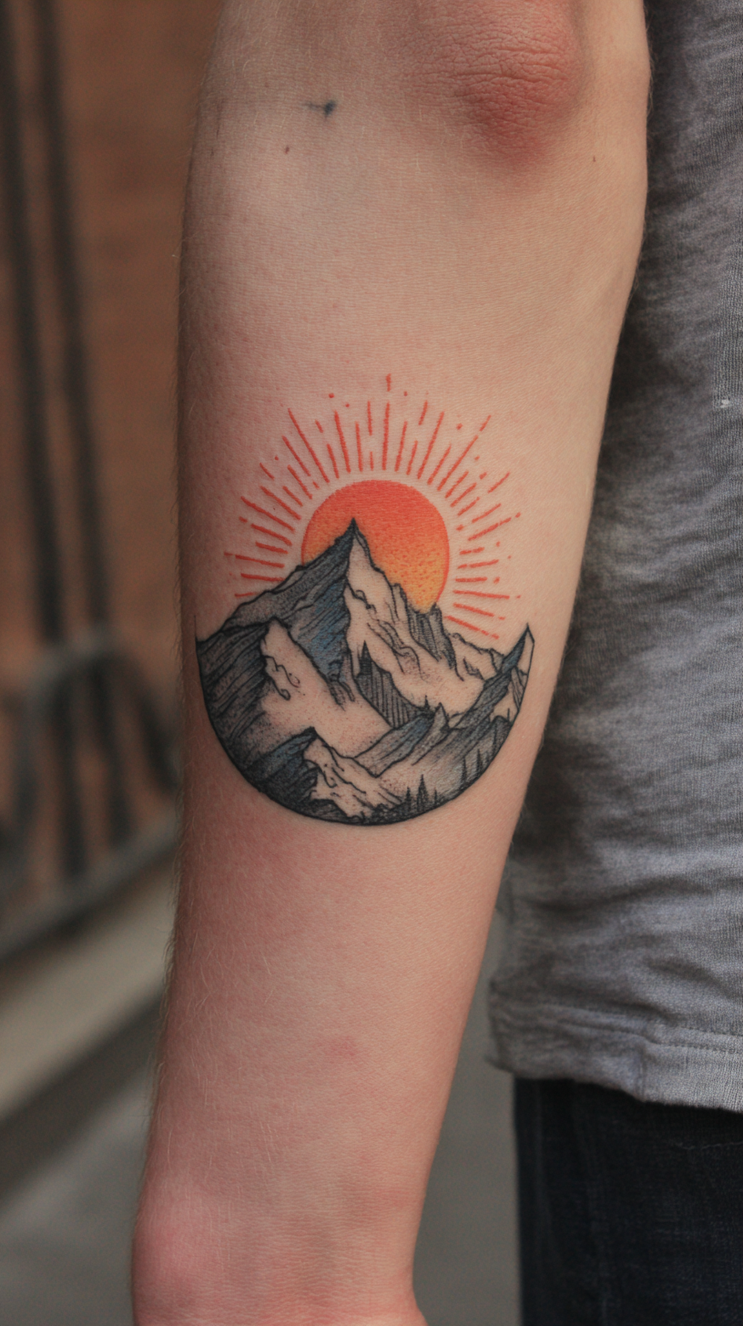 Mountains and sun
