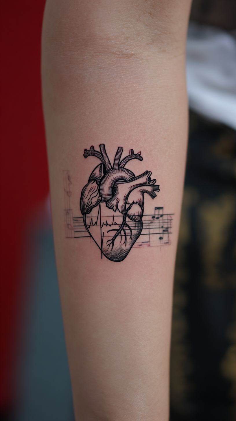 Music Heart Tattoo