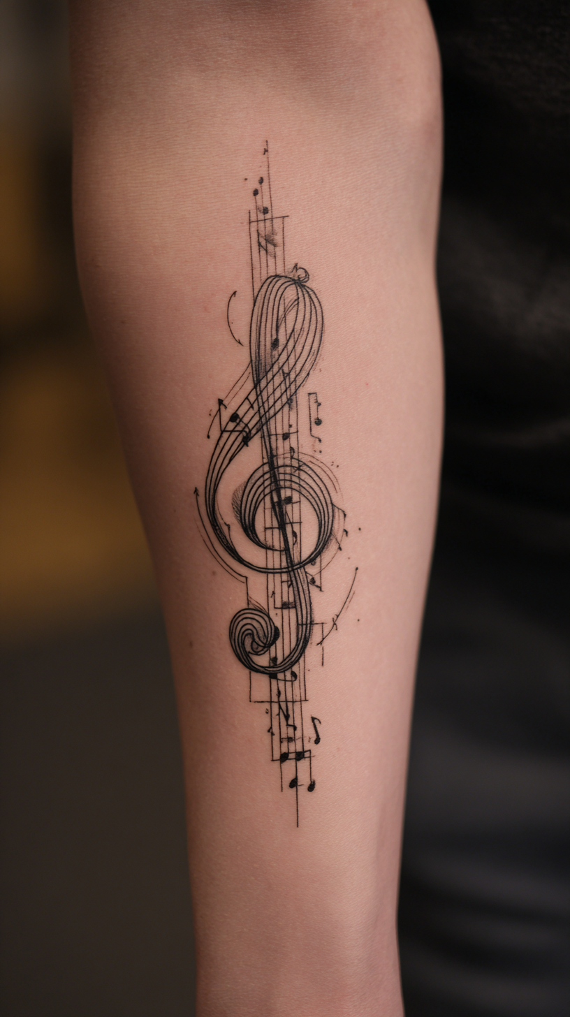 Music Staff Tattoo
