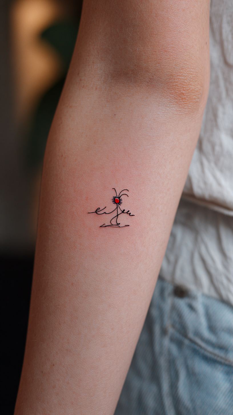 Playful Stick Figure Name Tattoo