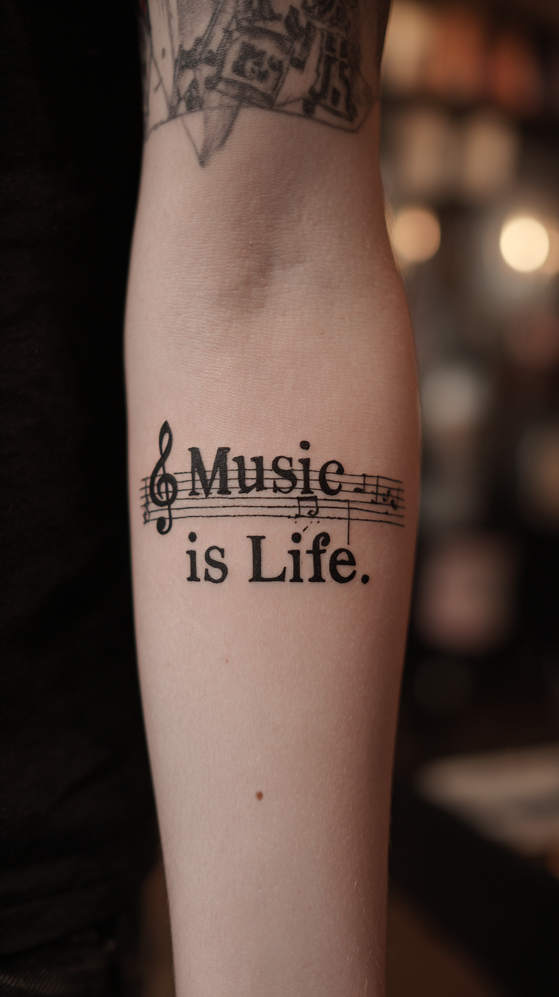 Music is Life Tattoo