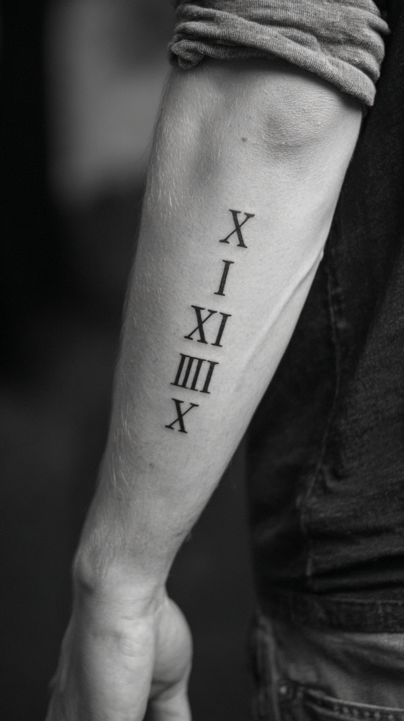 Roman Numeral Tattoos on the Back of the Arm