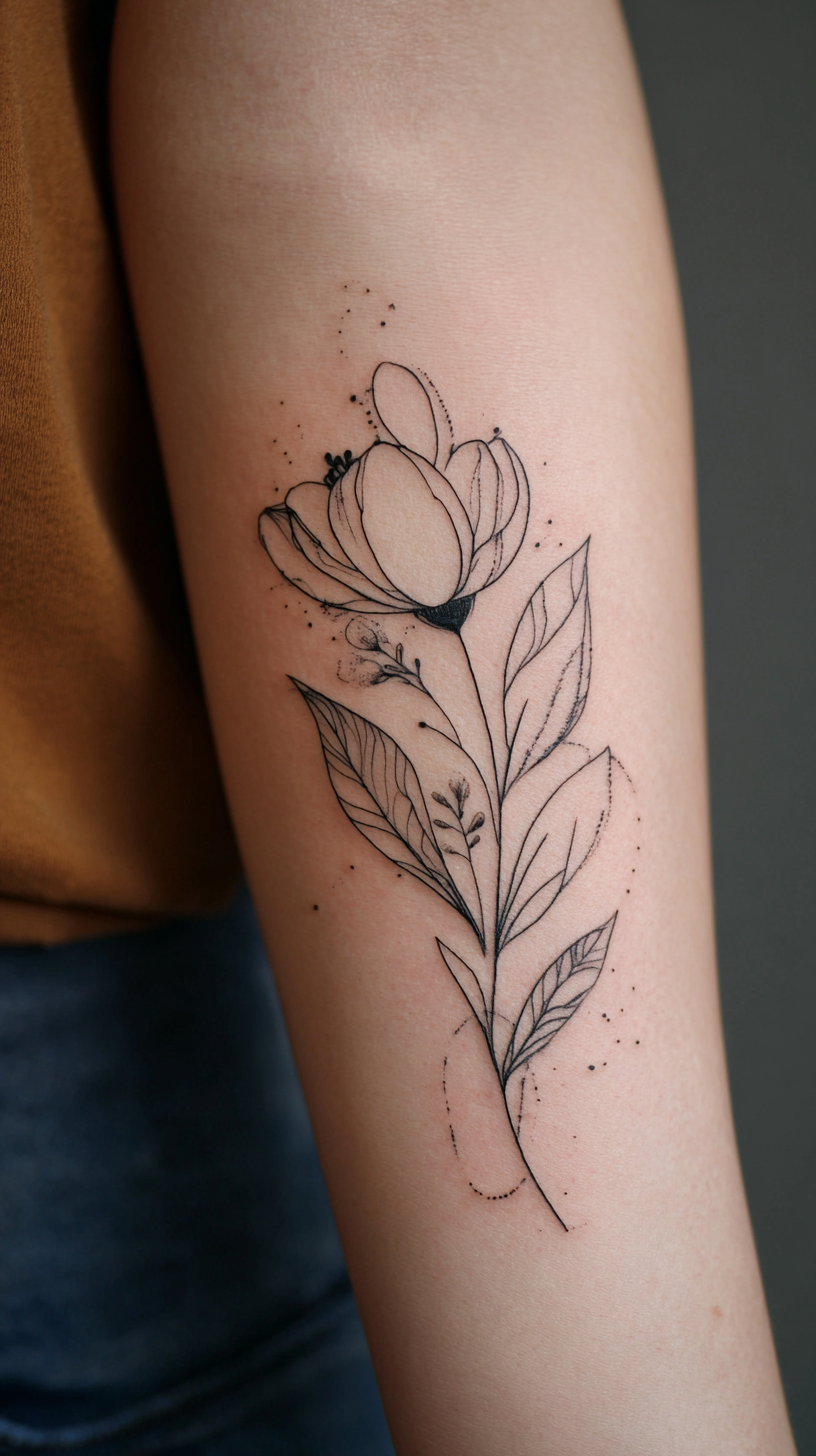 Single line flower