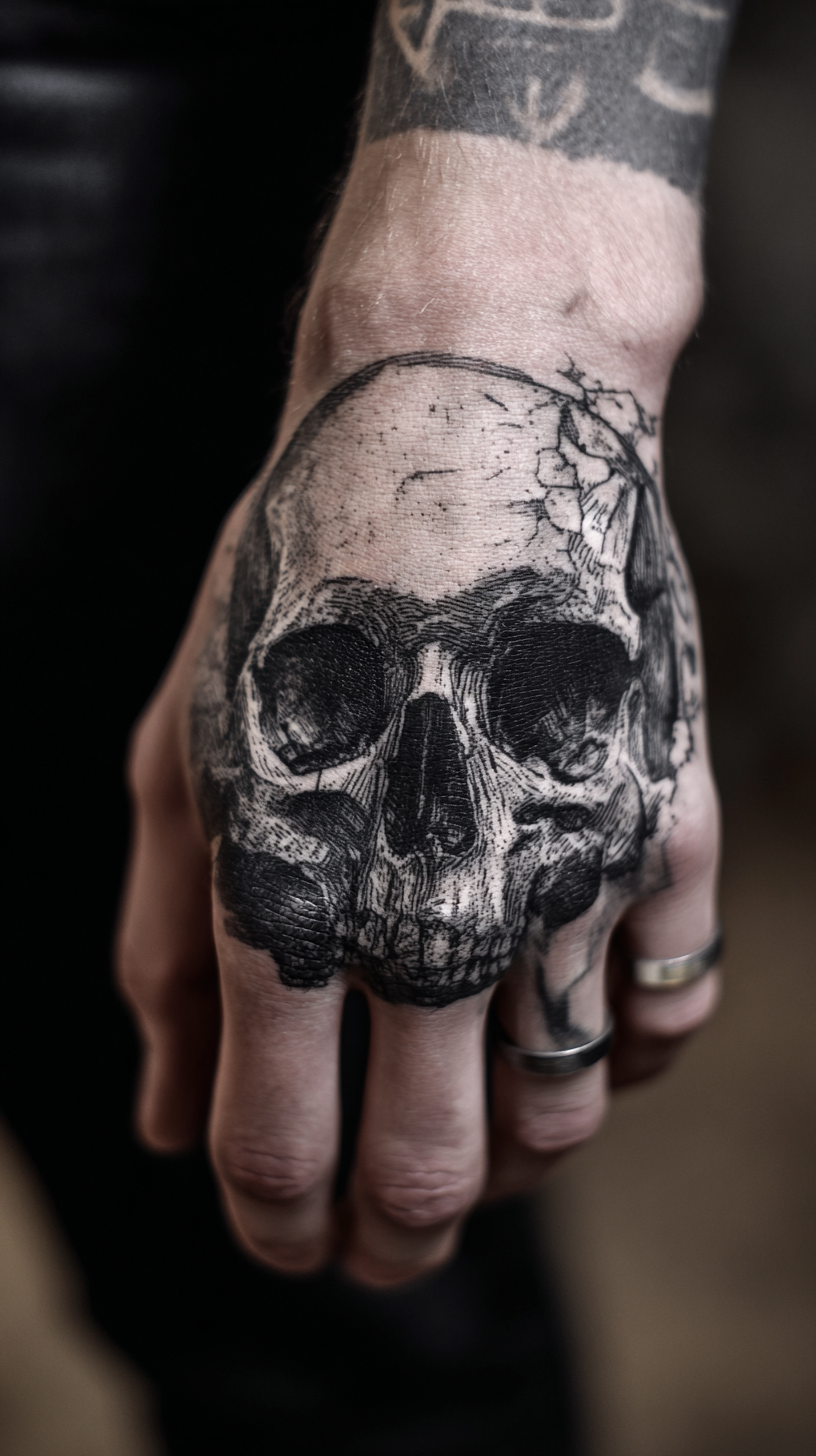 Skull Hand Tattoos for Men