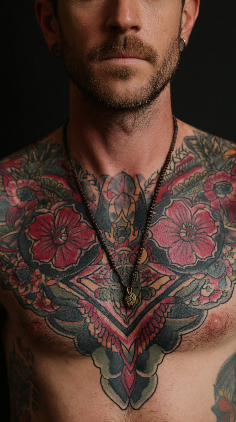 Traditional Chest Tattoo