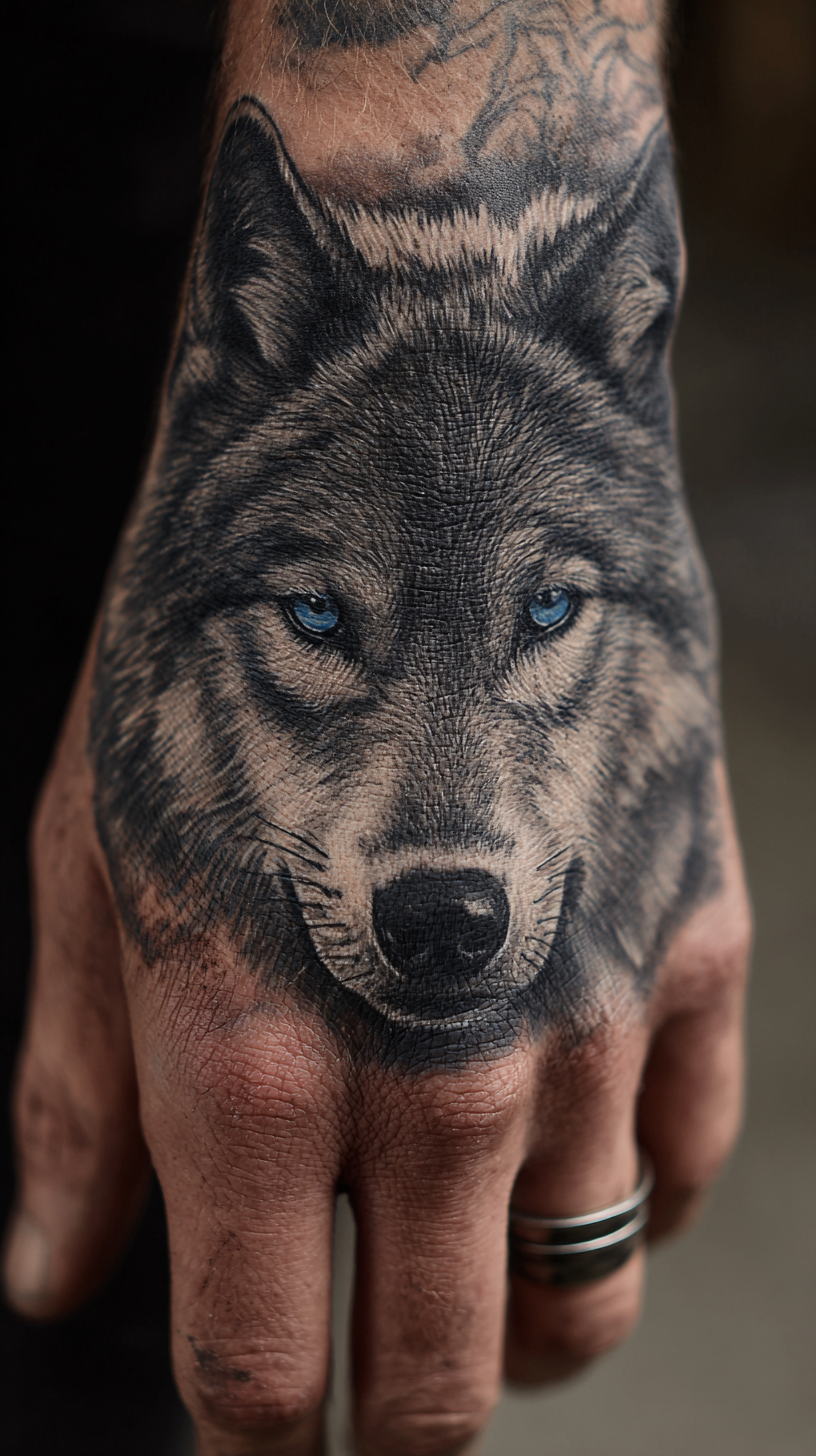 Wolf Hand Tattoos for Men