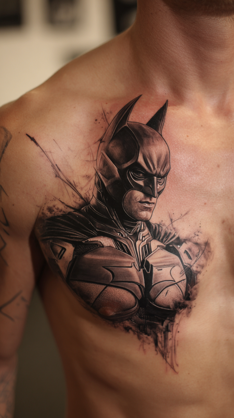 Batman Chest Tattoo