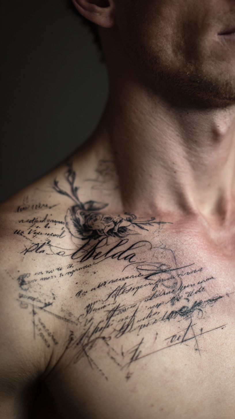 Name Tattoos on The Chest