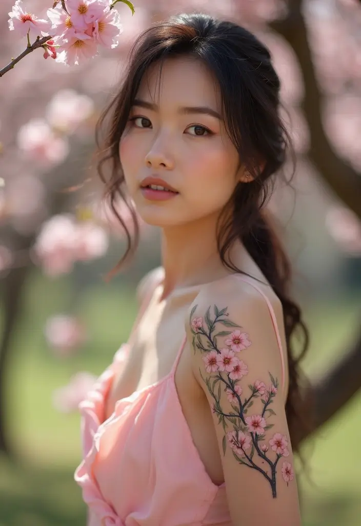 25 Beautiful Arm Tattoos for Women: Creative Ideas for Every Style - 10. Cherry Blossom Tattoo