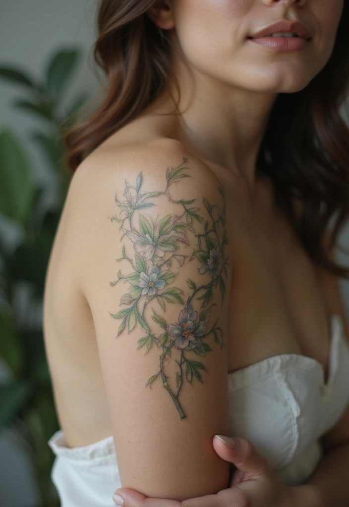 25 Beautiful Arm Tattoos for Women: Creative Ideas for Every Style - 19. Floral Vine Tattoo
