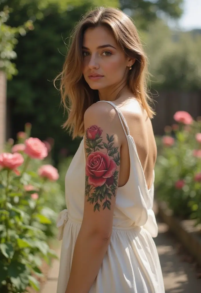 25 Beautiful Arm Tattoos for Women: Creative Ideas for Every Style - 21. Statement Floral Piece