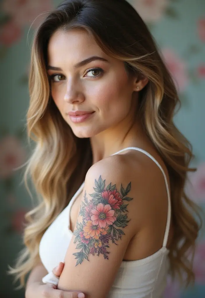 25 Beautiful Arm Tattoos for Women: Creative Ideas for Every Style - 25. Custom Floral Name Tattoo