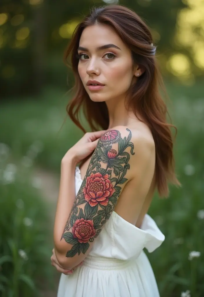 25 Beautiful Arm Tattoos for Women: Creative Ideas for Every Style - 6. Floral Mandala Arm Tattoo
