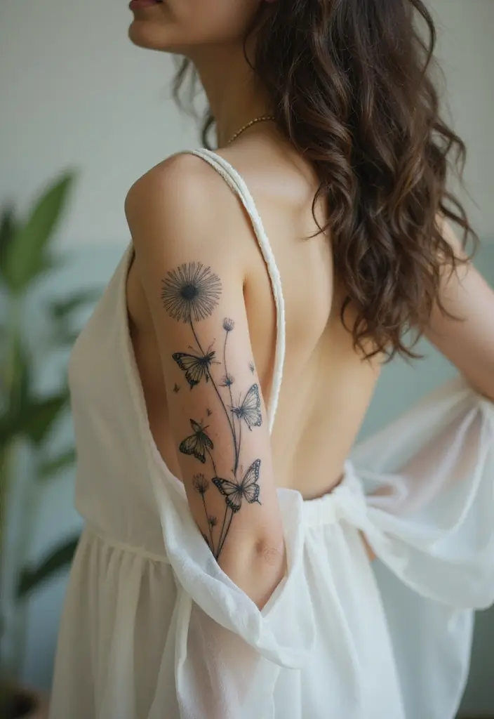 25 Best Cover Up Tattoos for Women: Transform Old Ink - 11. Dandelion Wishes