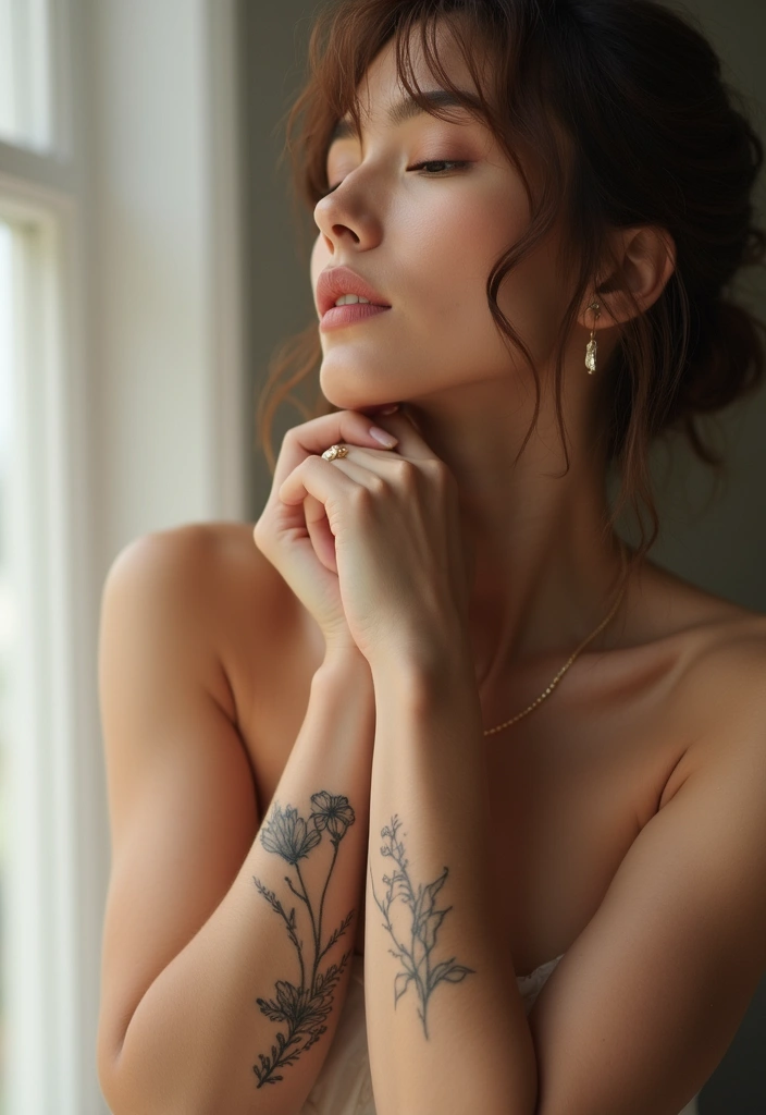 25 Best Cover Up Tattoos for Women: Transform Old Ink - 15. Minimalist Floral Touch