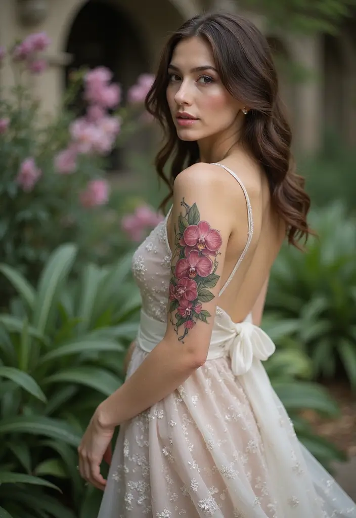25 Best Cover Up Tattoos for Women: Transform Old Ink - 17. Orchid Opulence