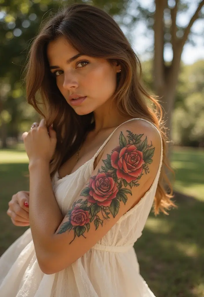 25 Best Cover Up Tattoos for Women: Transform Old Ink - 6. Roses and Shadows