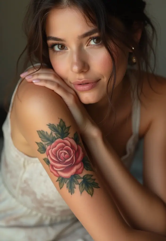 25 Boujee Tattoos for Women: Luxe & High-End Ink Ideas - 1. Elegant Rose Bouquet