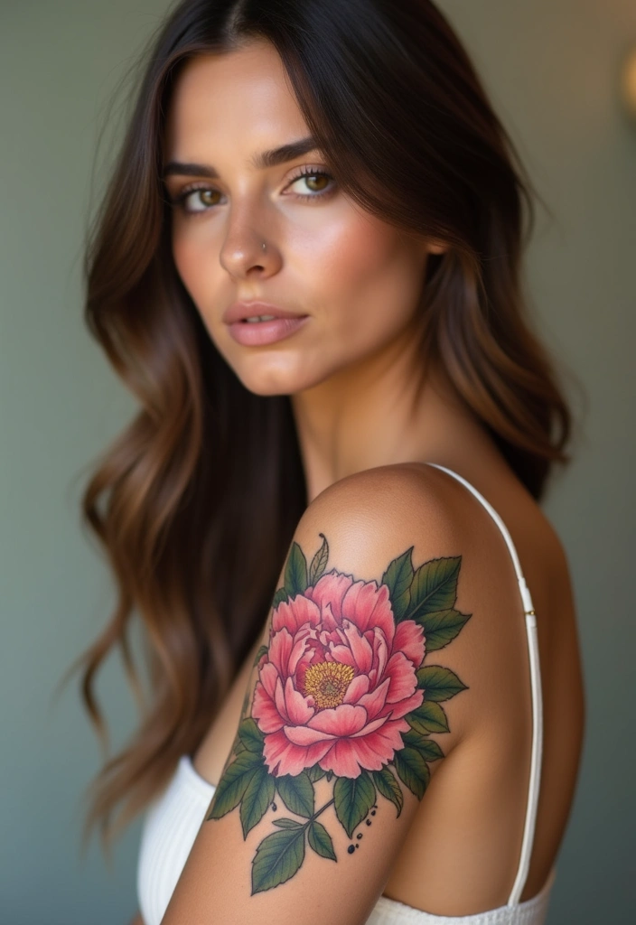 25 Boujee Tattoos for Women: Luxe & High-End Ink Ideas - 3. Peony Perfection