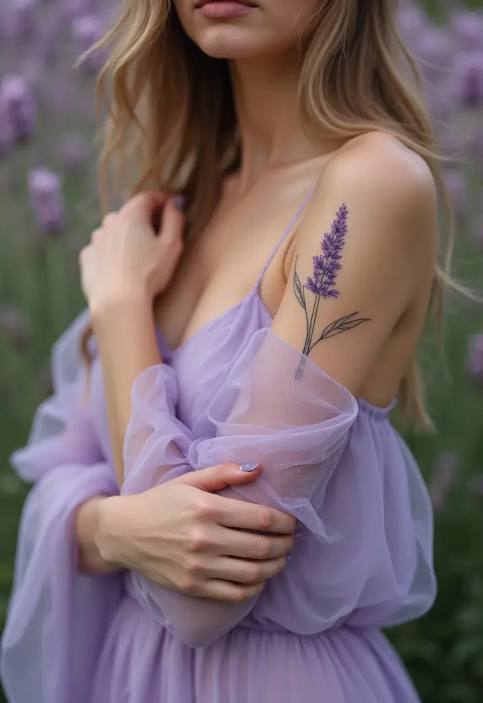 25 Boujee Tattoos for Women: Luxe & High-End Ink Ideas - 4. Lavender Dreams