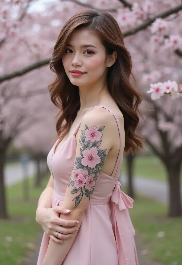 25 Boujee Tattoos for Women: Luxe & High-End Ink Ideas - 9. Cherry Blossom Bliss