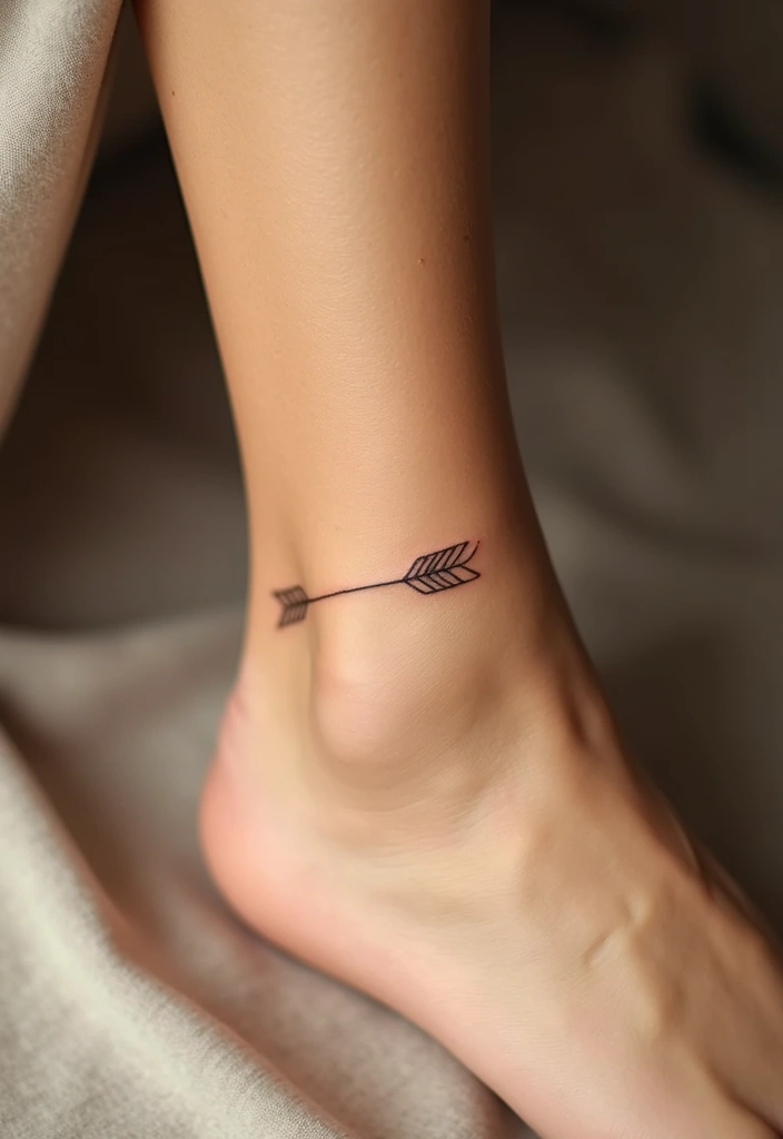 25 Delicate Ankle Tattoos for Women: Simple & Feminine Ink - 10. Dainty Arrows