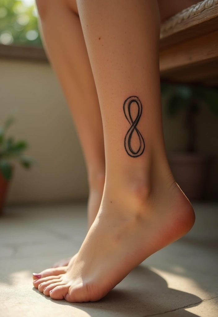 25 Delicate Ankle Tattoos for Women: Simple & Feminine Ink - 15. Subtle Infinity Symbol