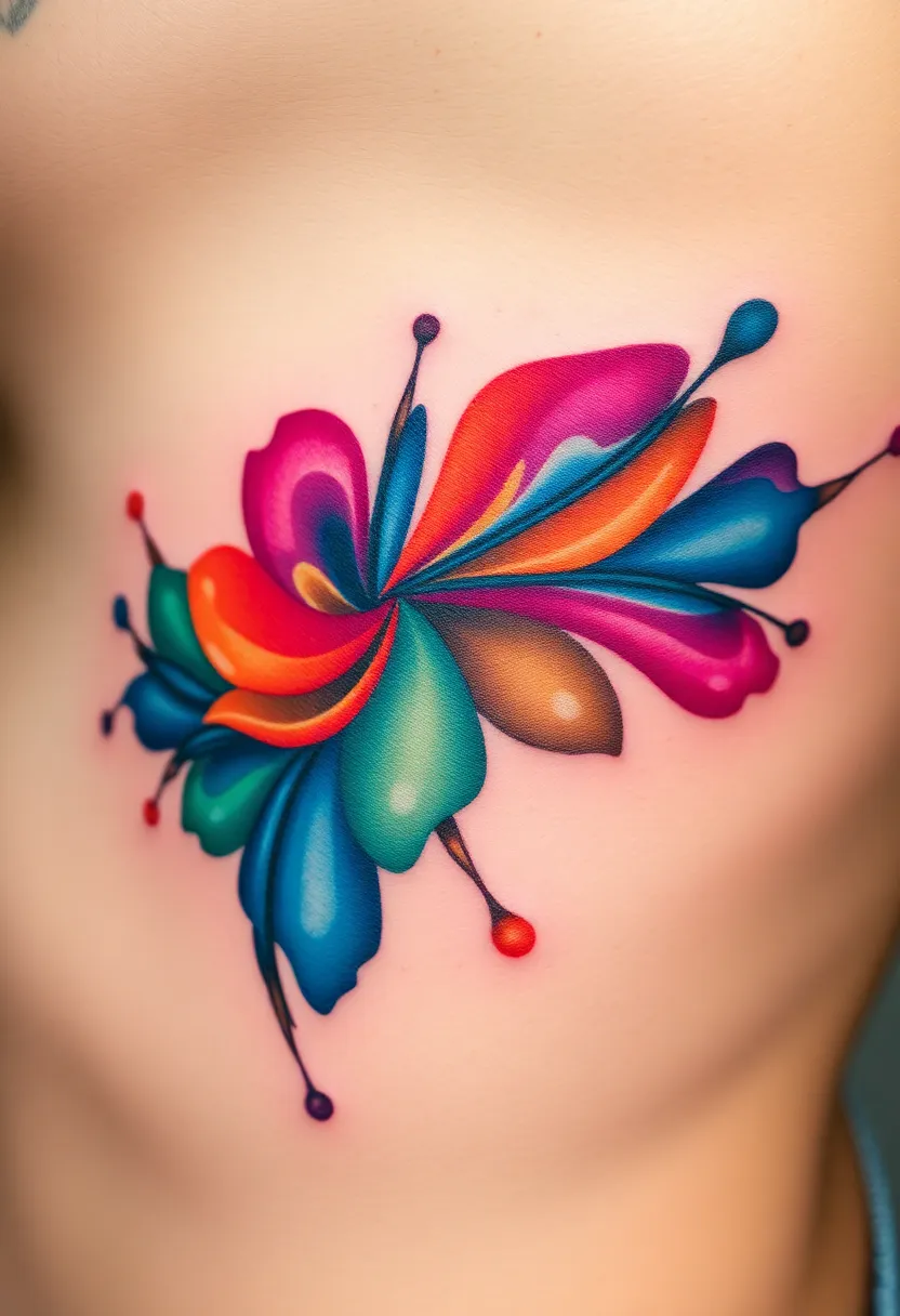 25 Elegant Rib Tattoos for Women: Creative & Feminine Body Art Ideas - 13. Artistic Watercolor Effects