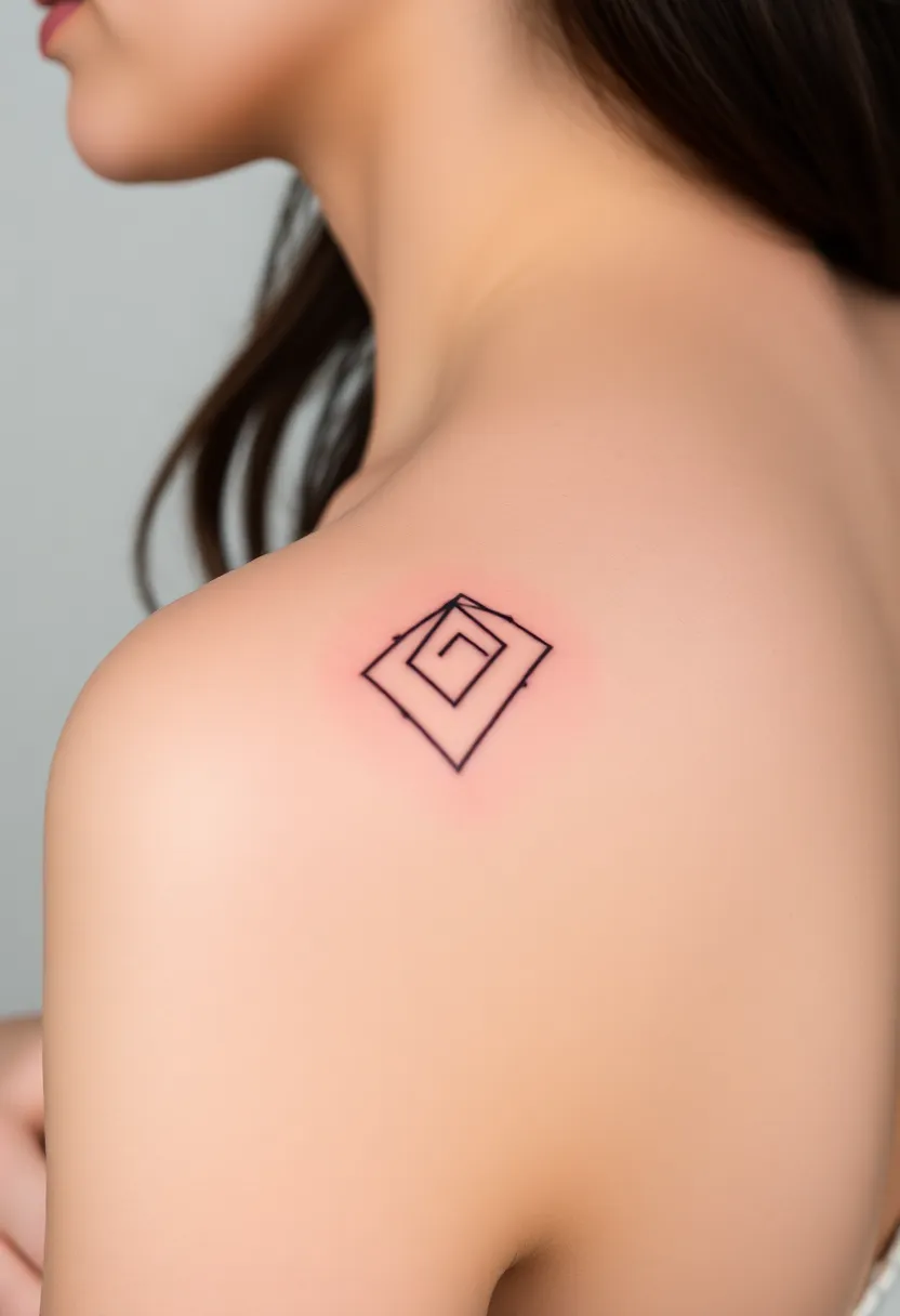 25 Elegant Rib Tattoos for Women: Creative & Feminine Body Art Ideas - 2. Minimalist Geometric Shapes