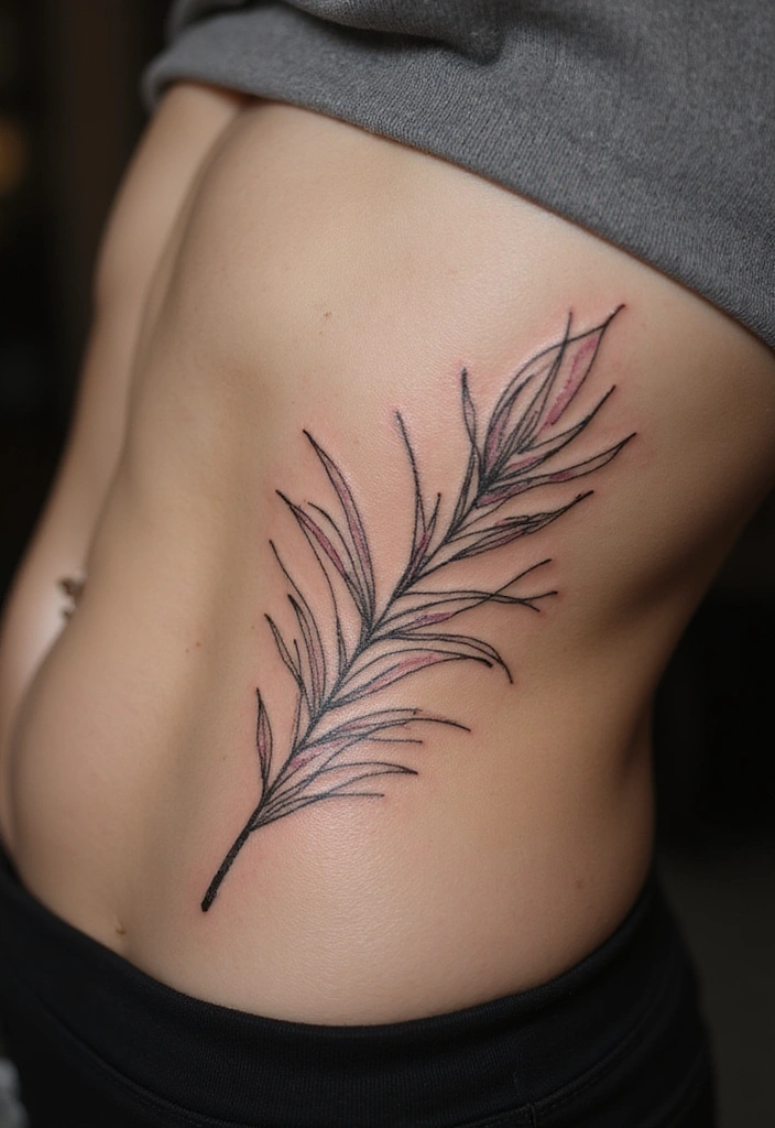 25 Elegant Rib Tattoos for Women: Creative & Feminine Body Art Ideas - 21. Modern Abstract Lines