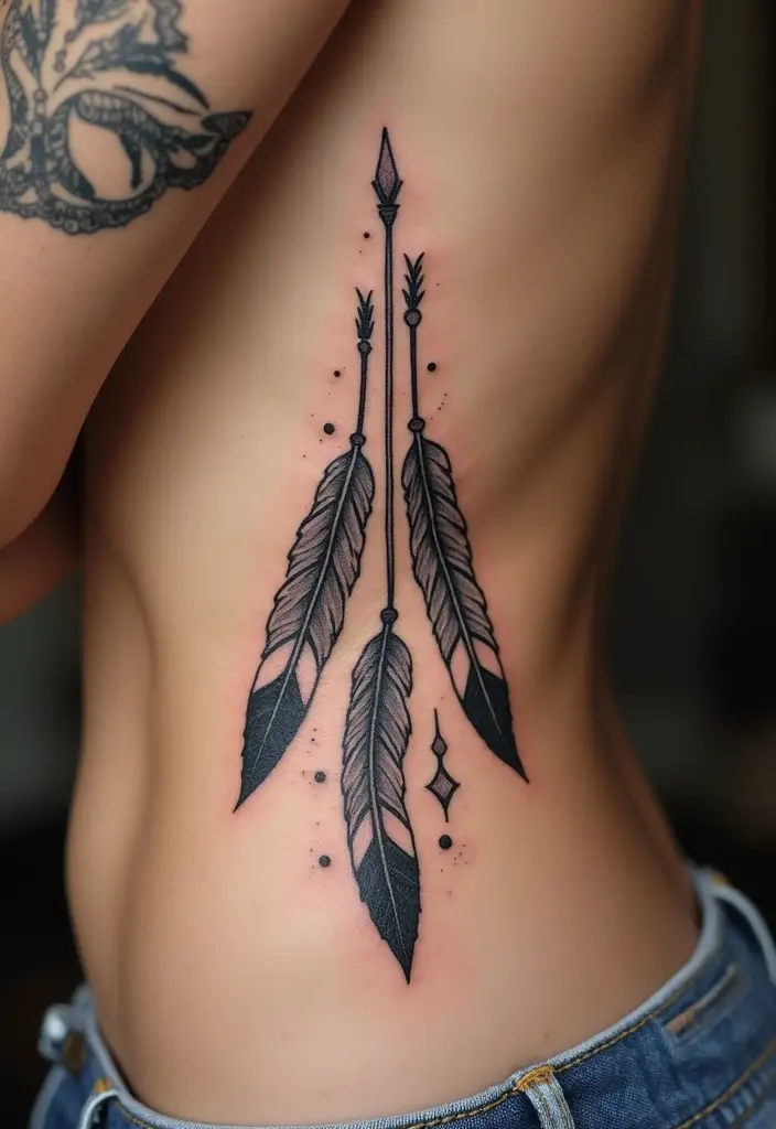 25 Elegant Rib Tattoos for Women: Creative & Feminine Body Art Ideas - 25. Bohemian Style Tattoos