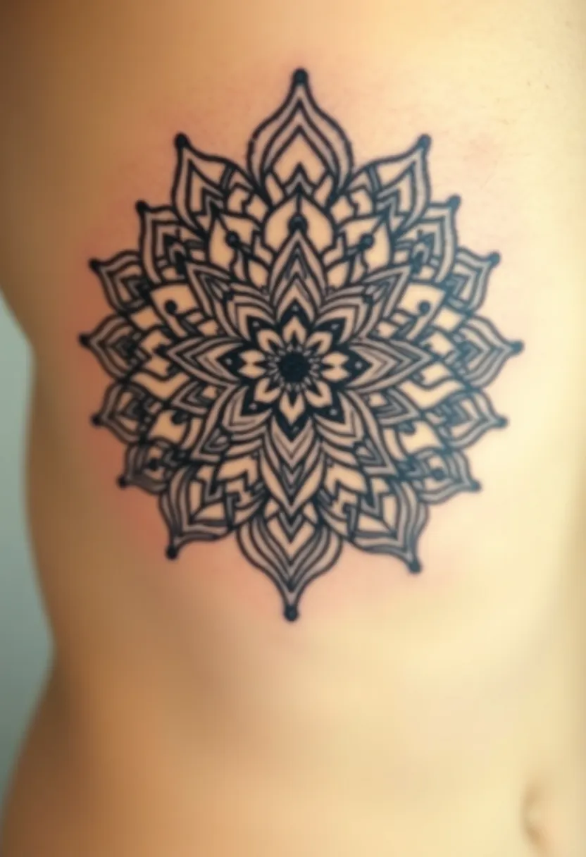 25 Elegant Rib Tattoos for Women: Creative & Feminine Body Art Ideas - 7. Mandala Inspirations