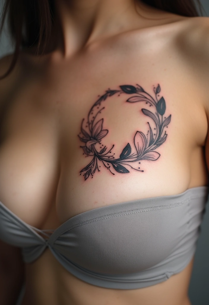 25 Empowering Breast Tattoos for Women: Healing & Strength - 12. The Loop of Healing