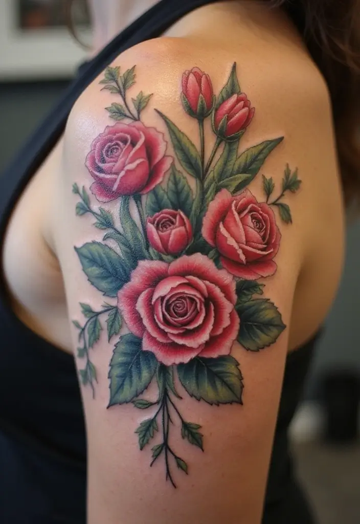 25 Empowering Breast Tattoos for Women: Healing & Strength - 2. Floral Emblems of Beauty