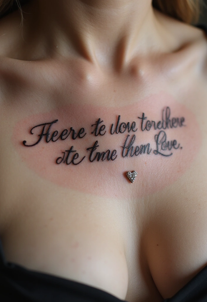 25 Empowering Breast Tattoos for Women: Healing & Strength - 5. Inspirational Quotes