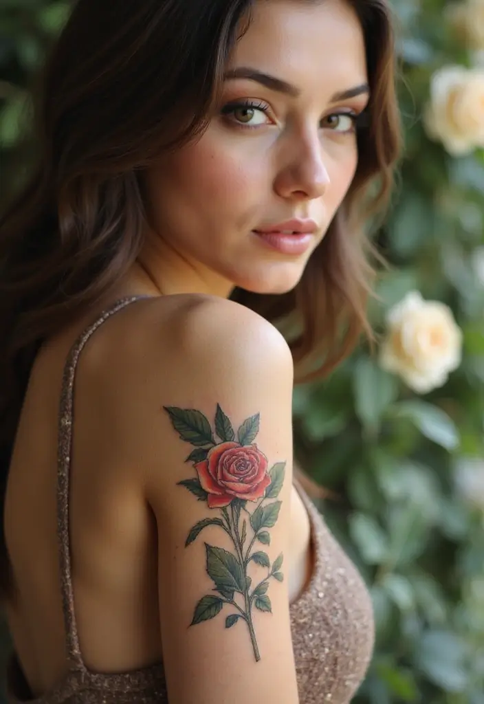 25 Full Sleeve Tattoos for Women: Creative & Bold Body Art - 1. Elegant Rose Bouquet