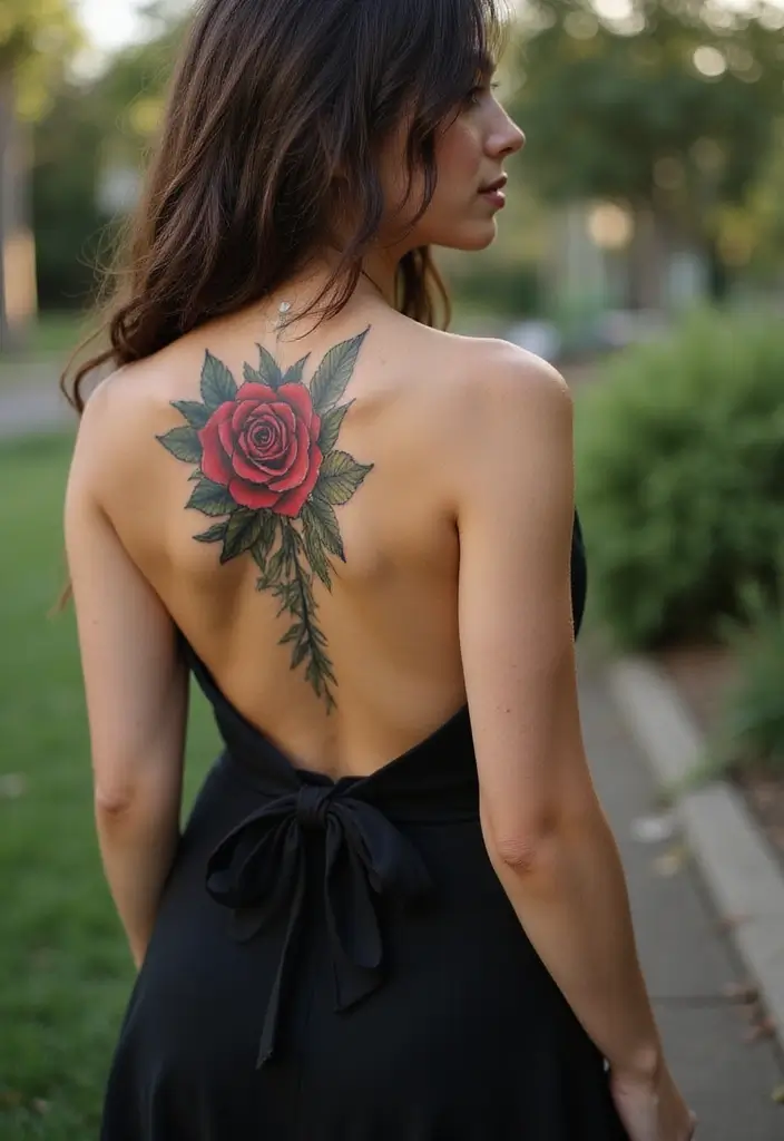 25 Sensual Lower Back Tattoos for Women: Classic & Timeless - 1. The Elegant Rose