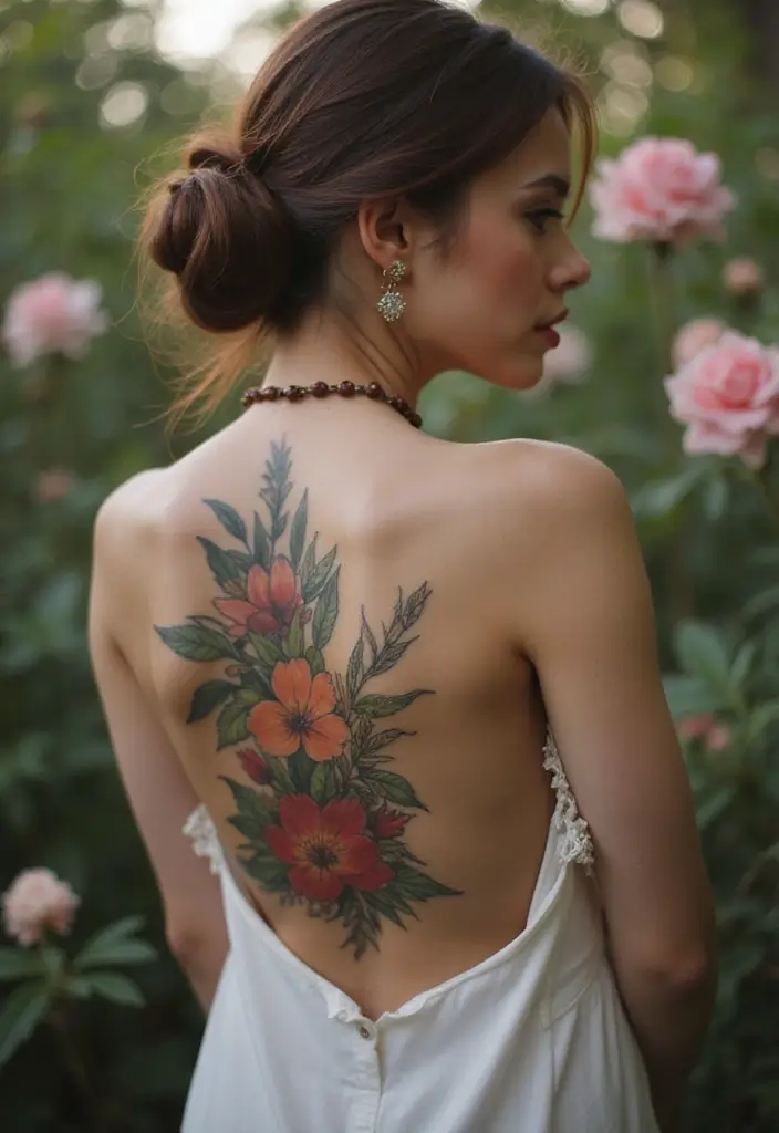 25 Sensual Lower Back Tattoos for Women: Classic & Timeless - 6. Vintage Floral Bouquet