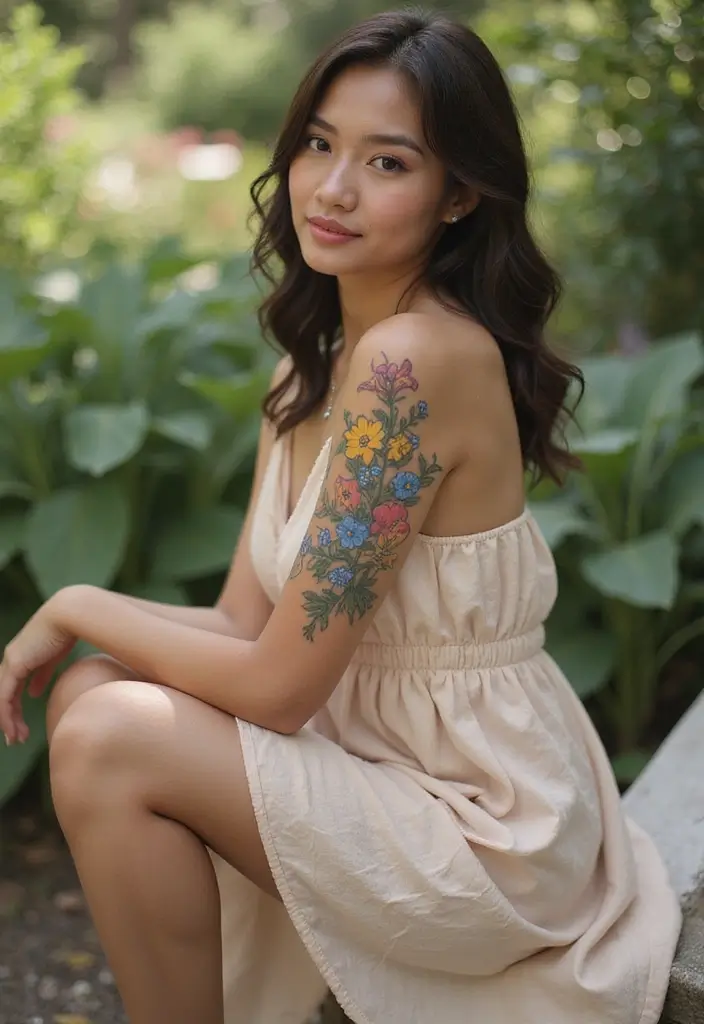 25 Stylish Calf Tattoos for Women: Creative & Eye-Catching - 17. Bright Forget-Me-Nots