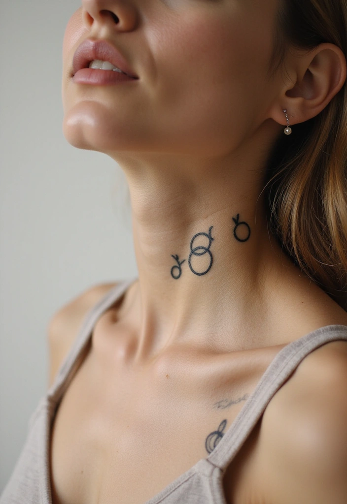 25 Subtle Neck Tattoos for Women: Minimalist & Elegant Ink - 19. Geometric Circles