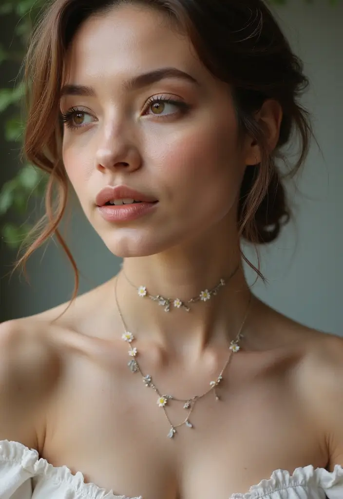 25 Subtle Neck Tattoos for Women: Minimalist & Elegant Ink - 3. Dainty Daisy Chains