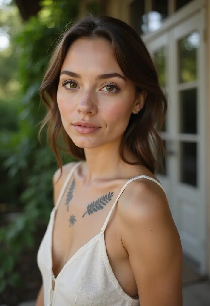 25 Subtle Neck Tattoos for Women: Minimalist & Elegant Ink - 4. Elegant Ferns