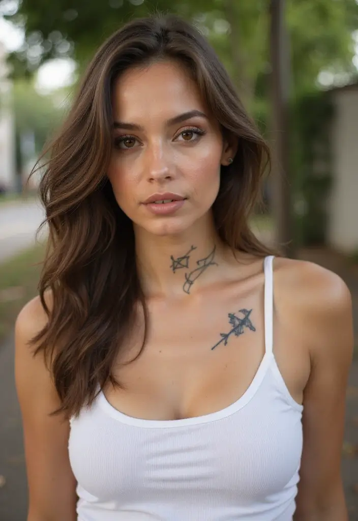 25 Subtle Side Neck Tattoos for Women: Understated Elegance - 2. Minimalist Line Art