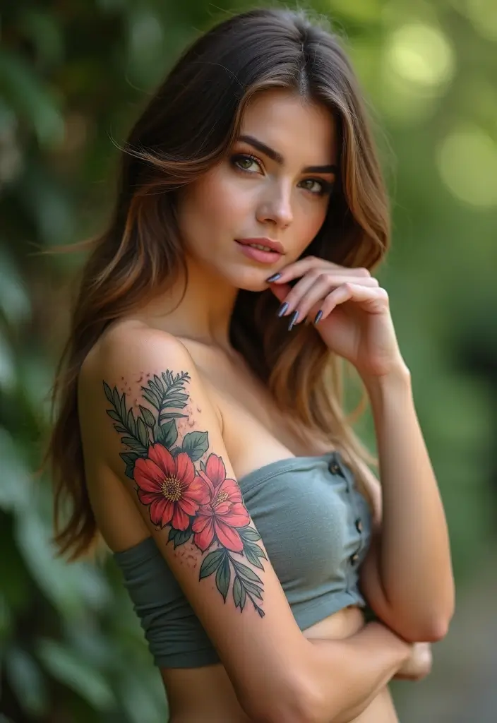 26 Beautiful Belly Tattoos for Women: Artistic & Feminine - 17. Intricate Floral Portraits