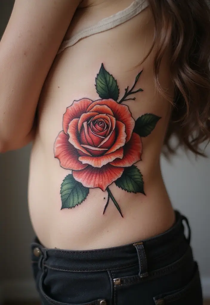 26 Creative Stomach Tattoos for Women: Unique & Personal - 2. Elegant Roses