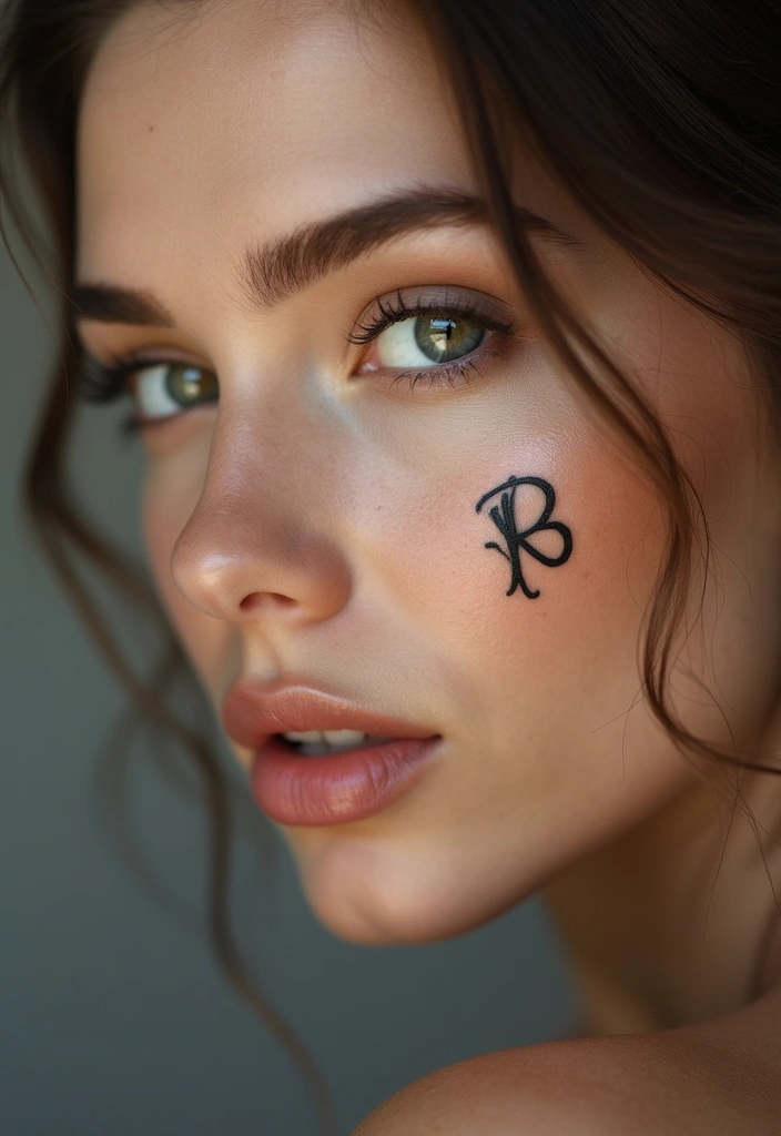 26 Daring Face Tattoos for Women: Edgy & Expressive Art - 12. Basic Initials