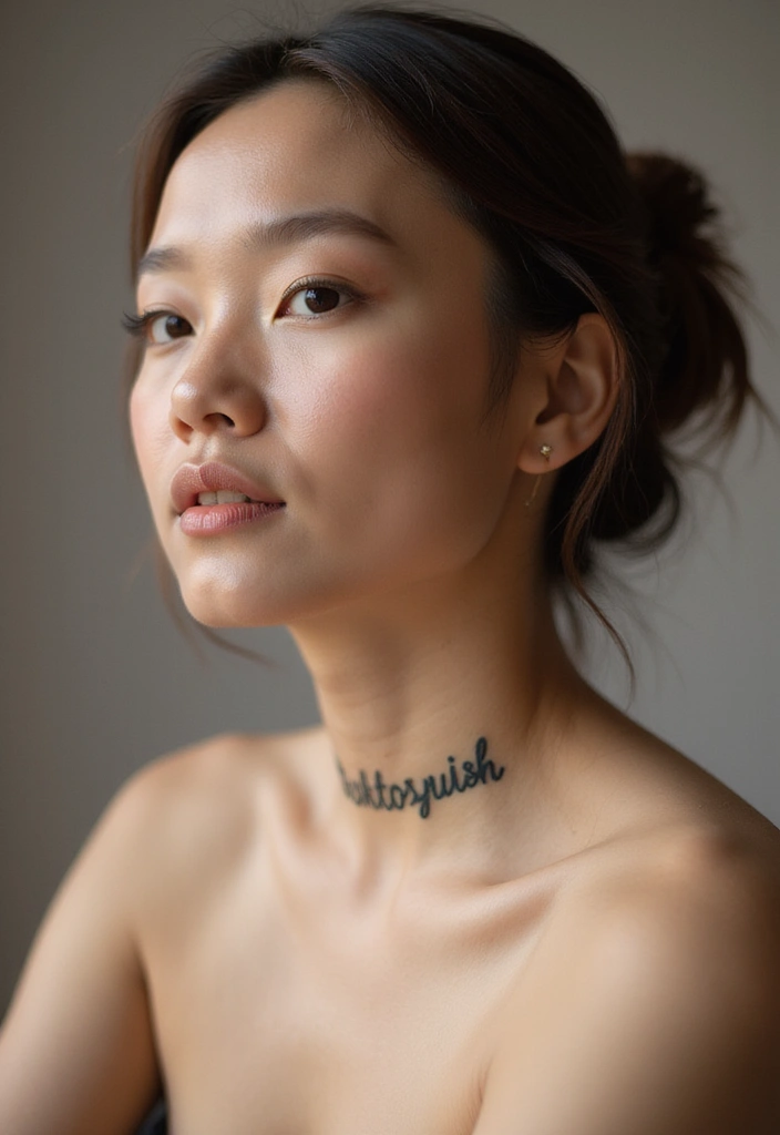 26 Daring Face Tattoos for Women: Edgy & Expressive Art - 5. Symbolic Words on the Jawline