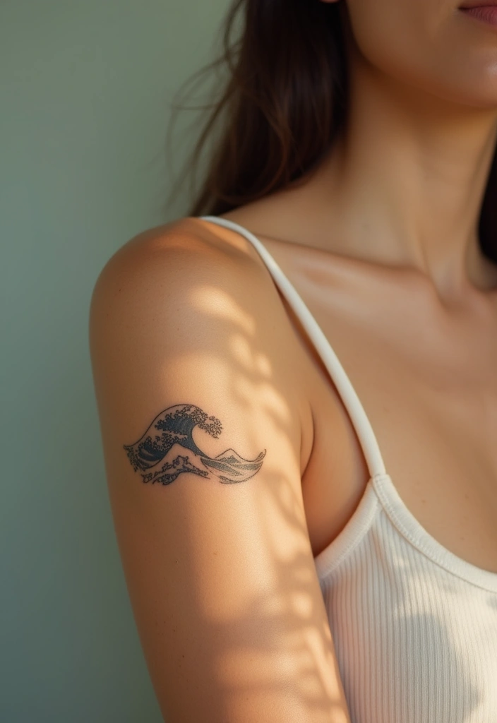 26 Delicate Inner Arm Tattoos for Women: Soft & Personal - 13. Small Waves