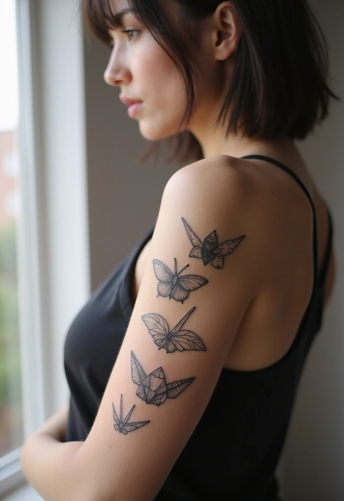 26 Delicate Inner Arm Tattoos for Women: Soft & Personal - 22. Origami Animals