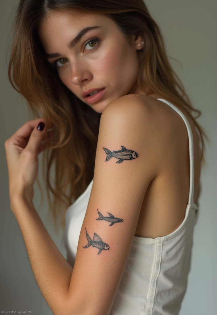 26 Delicate Inner Arm Tattoos for Women: Soft & Personal - 24. Minimalist Fish